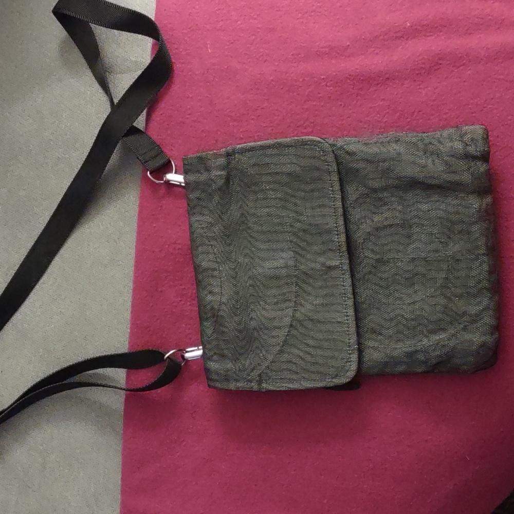 Charcoal colored Smateria Cross Body Bag
